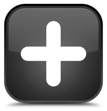 Plus icon special black square button 스톡 일러스트