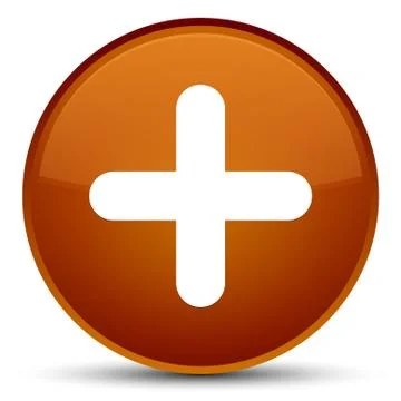 Plus icon special brown round button 스톡 일러스트