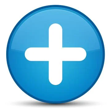 Plus icon special cyan blue round button 스톡 일러스트