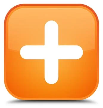 Plus icon special orange square button 스톡 일러스트