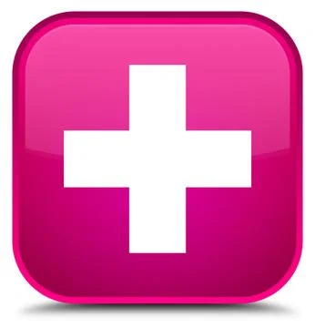 Plus icon special pink square button Illustrazione stock