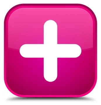 Plus icon special pink square button Stock Illustration
