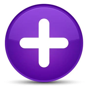 Plus icon special purple round button Illustrazione stock