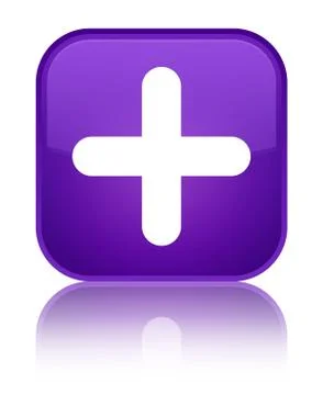 Plus icon special purple square button 스톡 일러스트