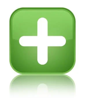 Plus icon special soft green square button Illustrazione stock