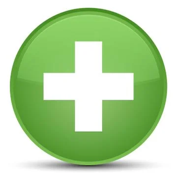 Plus icon special soft green round button Illustrazione stock