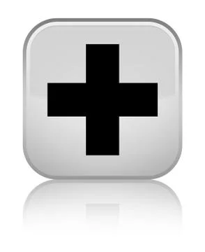 Plus icon special white square button Stock Illustration