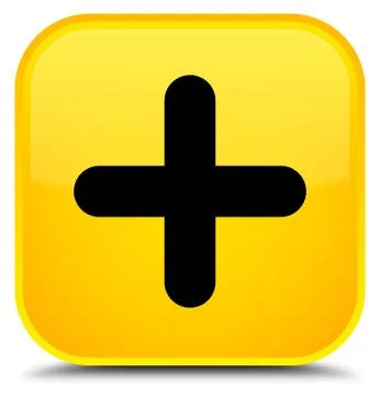 Plus icon special yellow square button 스톡 일러스트