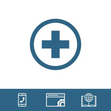 Plus icon stock vector illustration flat design Иллюстрация