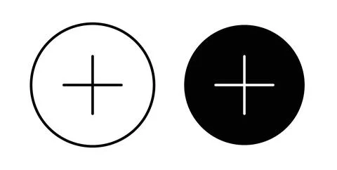 Plus icon symbol. Vector illustration pack in black color. 스톡 일러스트