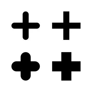 Plus icon vector. Add plus sign and symbol Illustrazione stock