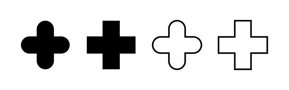 Plus icon vector. Add plus sign and symbol Stockillustratie