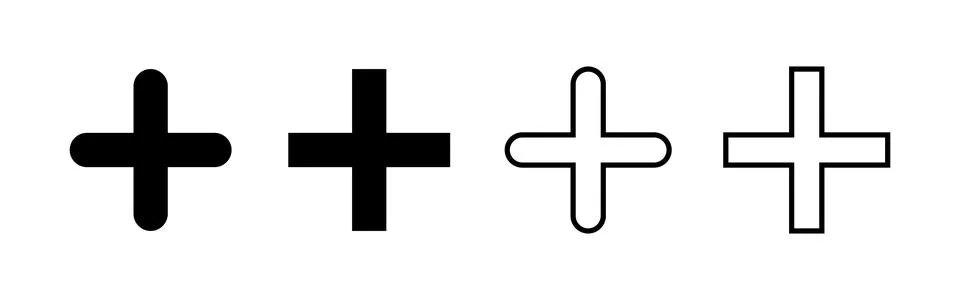 Plus icon vector. Add plus sign and symbol Stock Illustration