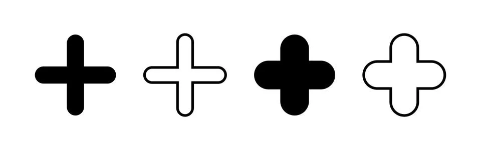 Plus icon vector. Add plus sign and symbol Illustrazione stock