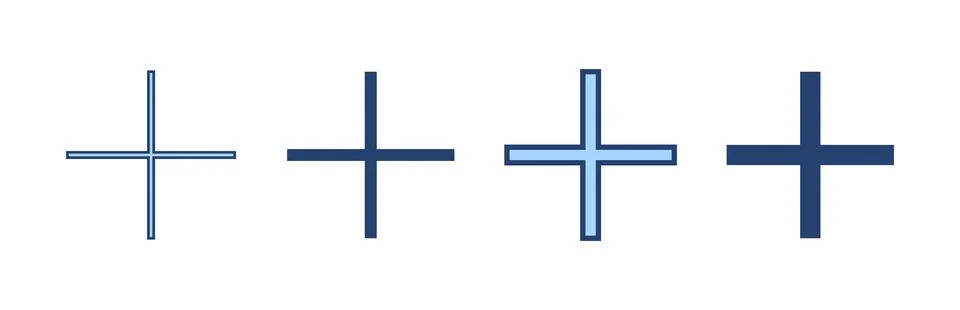 Plus icon vector. Add plus sign and symbol Illustrazione stock
