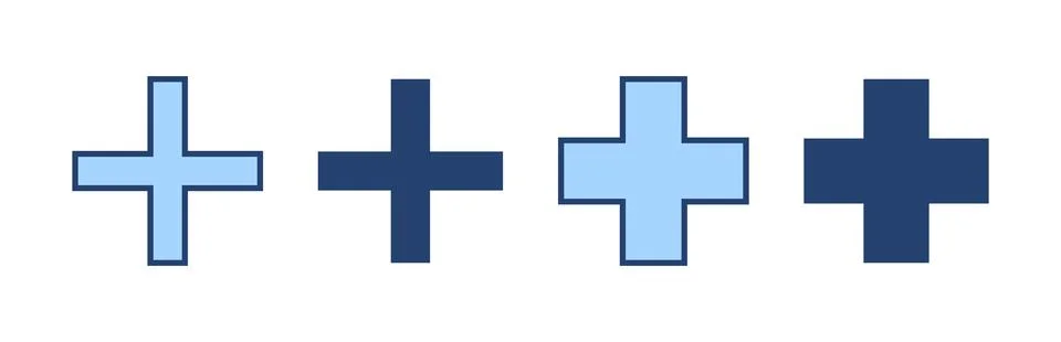 Plus icon vector. Add plus sign and symbol Illustrazione stock