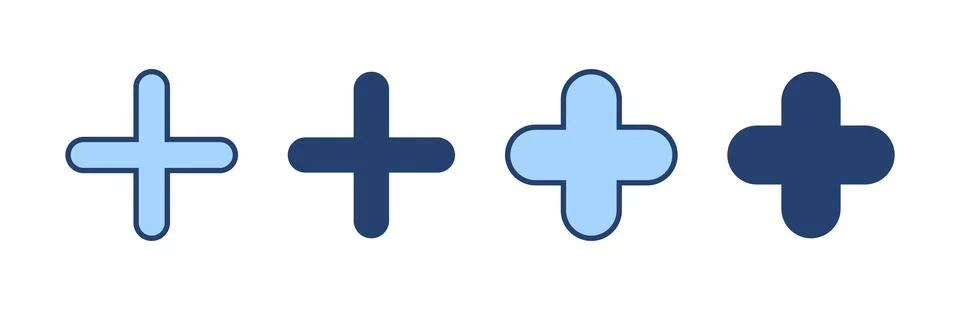 Plus icon vector. Add plus sign and symbol Illustrazione stock