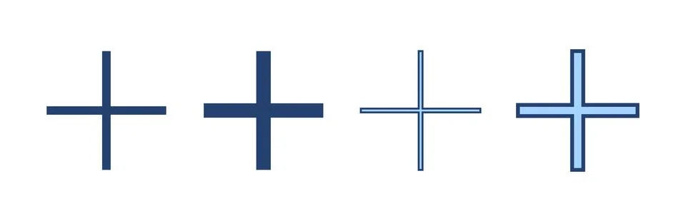 Plus icon vector. Add plus sign and symbol Illustrazione stock