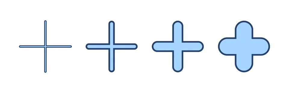 Plus icon vector. Add plus sign and symbol Illustrazione stock