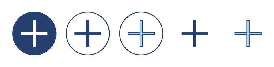 Plus icon vector. Add plus sign and symbol Illustrazione stock