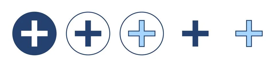 Plus icon vector. Add plus sign and symbol Illustrazione stock