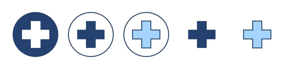 Plus icon vector. Add plus sign and symbol Stock Illustration