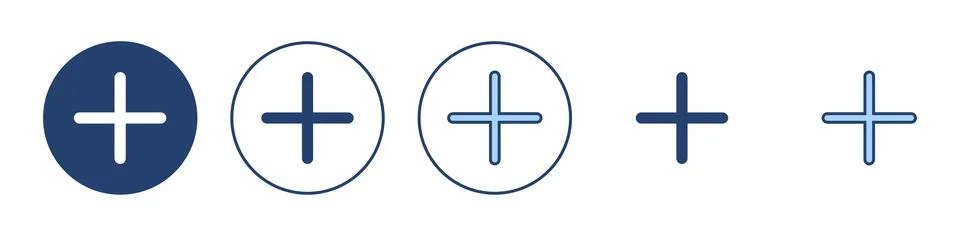 Plus icon vector. Add plus sign and symbol Stock Illustration