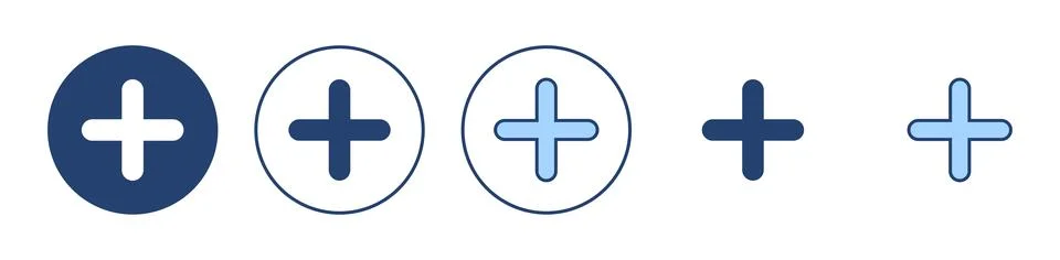 Plus icon vector. Add plus sign and symbol Stock Illustration