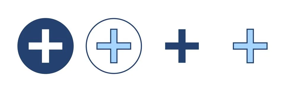 Plus icon vector. Add plus sign and symbol Stock Illustration