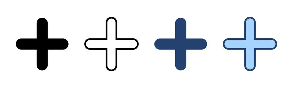 Plus icon vector. Add plus sign and symbol Illustrazione stock