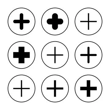 Plus icon vector. Add plus sign and symbol Illustrazione stock