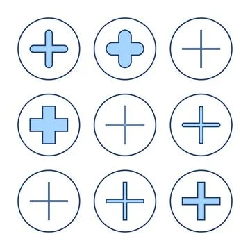 Plus icon vector. Add plus sign and symbol Stock Illustration