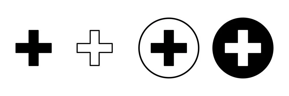Plus icon vector. Add plus sign and symbol 스톡 일러스트