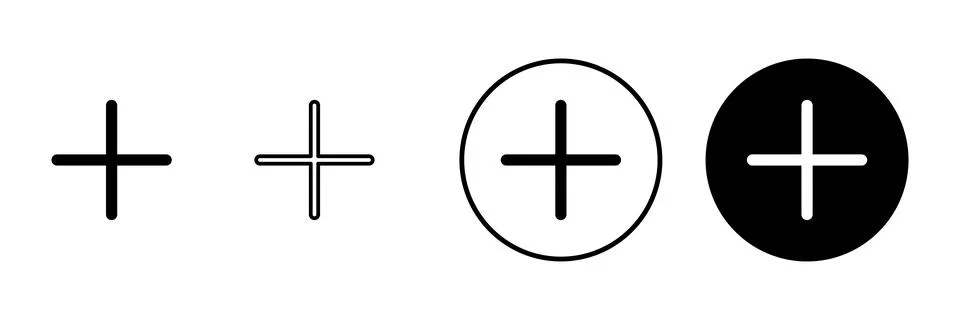 Plus icon vector. Add plus sign and symbol Stock Illustration