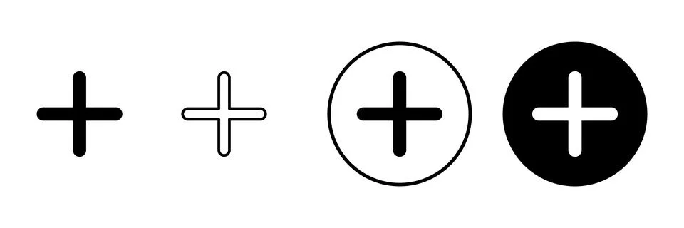 Plus icon vector. Add plus sign and symbol 스톡 일러스트