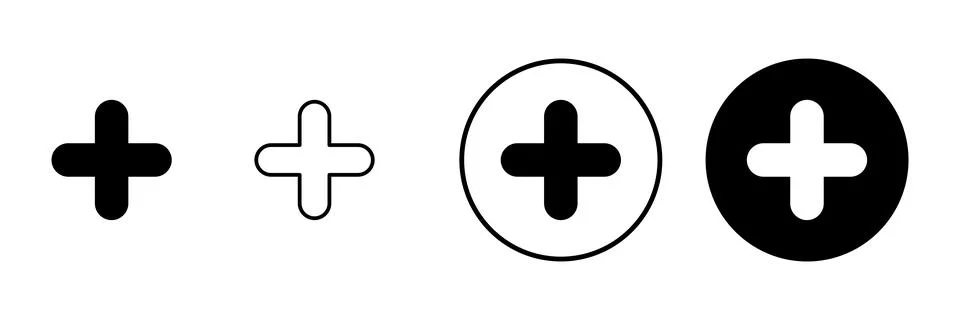 Plus icon vector. Add plus sign and symbol Stock Illustration