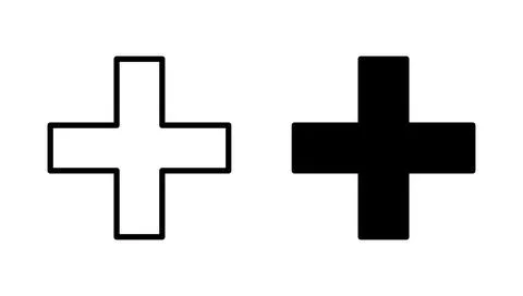 Plus icon vector. Add plus sign and symbol Illustrazione stock