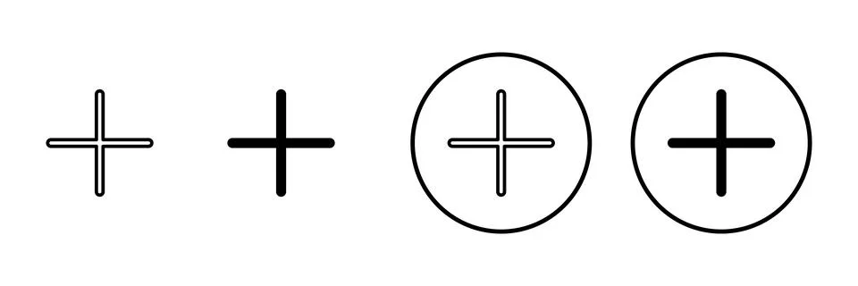 Plus icon vector. Add plus sign and symbol 스톡 일러스트