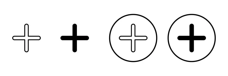 Plus icon vector. Add plus sign and symbol 스톡 일러스트