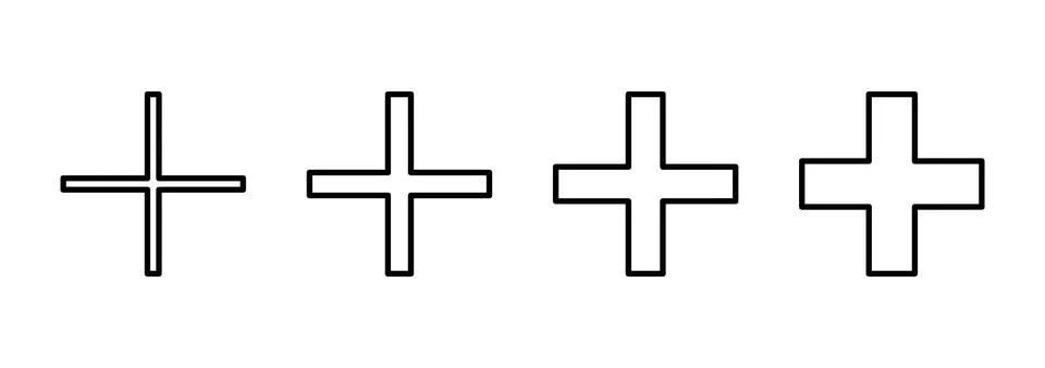 Plus icon vector. Add plus sign and symbol Stock Illustration