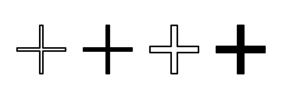 Plus icon vector. Add plus sign and symbol Stock Illustration