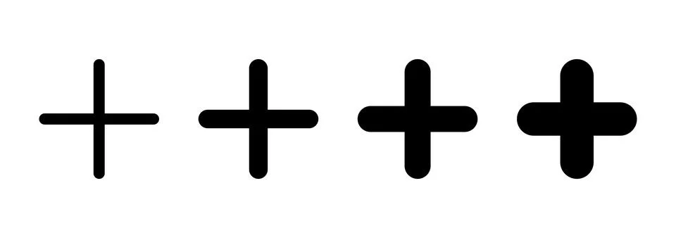 Plus icon vector. Add plus sign and symbol Illustrazione stock