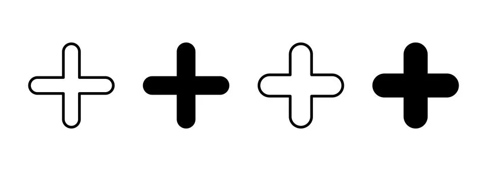 Plus icon vector. Add plus sign and symbol Illustrazione stock