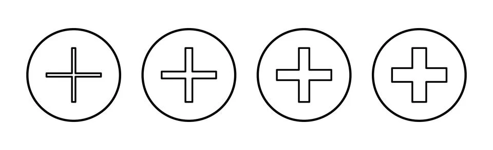 Plus icon vector. Add plus sign and symbol Stock Illustration