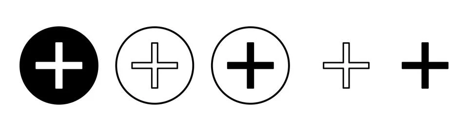 Plus icon vector. Add plus sign and symbol 스톡 일러스트