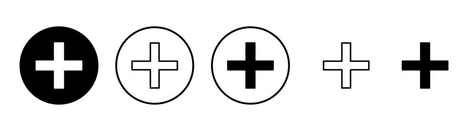 Plus icon vector. Add plus sign and symbol Illustrazione stock