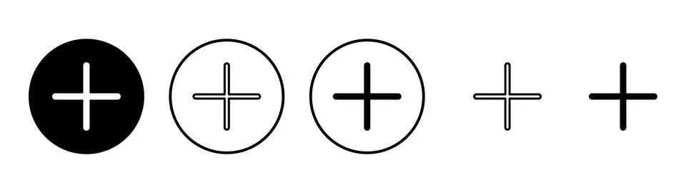 Plus icon vector. Add plus sign and symbol Stock Illustration