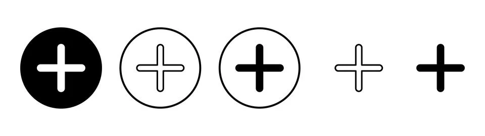 Plus icon vector. Add plus sign and symbol Illustrazione stock