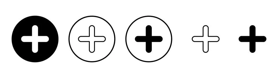 Plus icon vector. Add plus sign and symbol 스톡 일러스트
