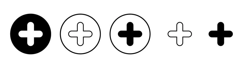 Plus icon vector. Add plus sign and symbol Illustrazione stock